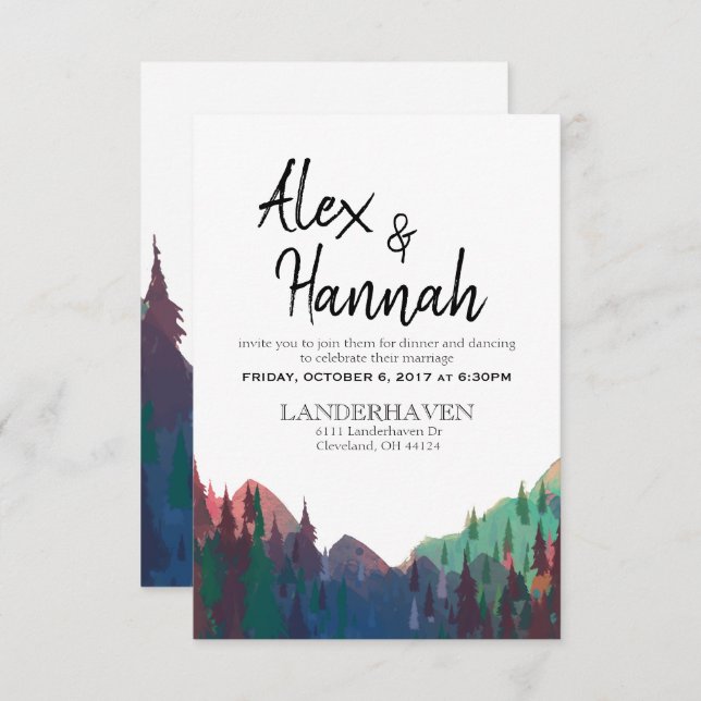 Hochzeitsempfang nur Einladung (Vorne/Hinten)