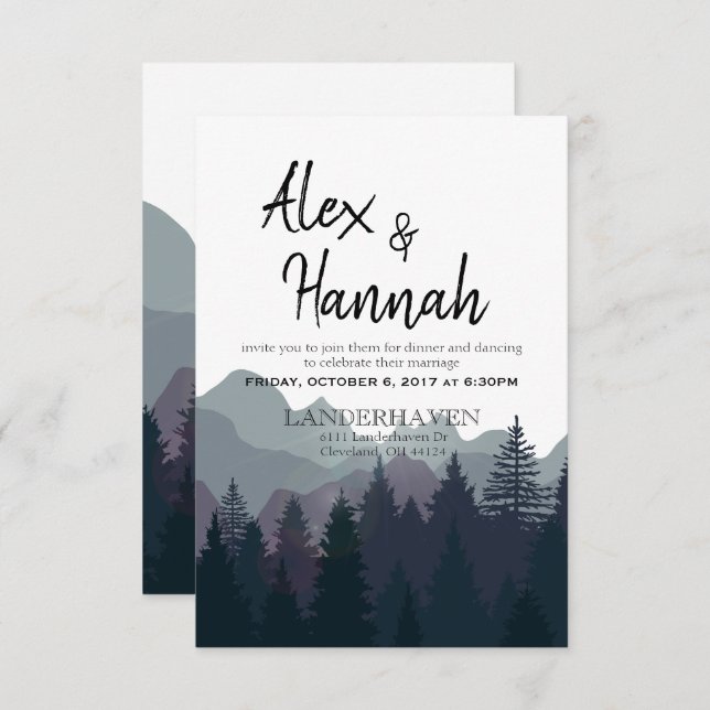 Hochzeitsempfang nur Einladung (Vorne/Hinten)