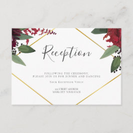 Hochzeitsempfang | Rich Burgundy Marsala Floral Begleitkarte