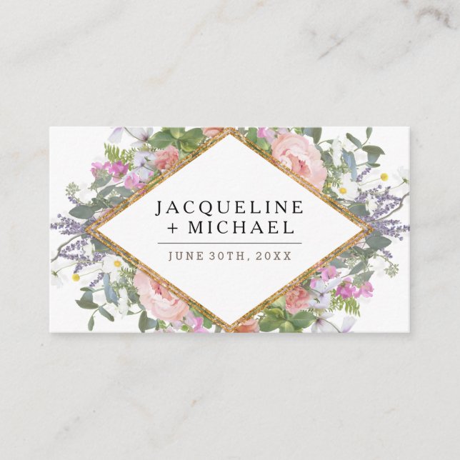 Hochzeitsempfang Rose Goldenes Land Kunst Begleitkarte (Vorderseite)