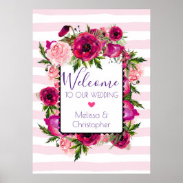 Hochzeitsempfang Rose & Poppy Bouquet Poster