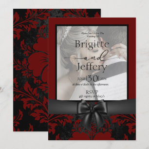 Hochzeitsempfang Rot-Schwarz-Foto Einladung