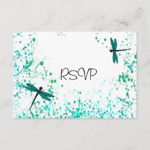 Hochzeitsempfang RSVP Blaue Libellen Einladung