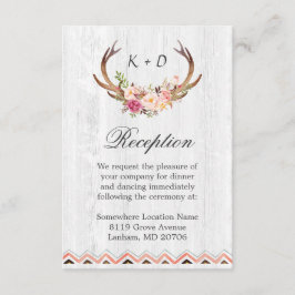 Hochzeitsempfang rustikale antler Wood Boho Dekora Begleitkarte