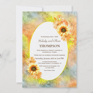 Hochzeitsempfang Rustikale Sonnenblume Einladung