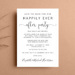 Hochzeitsempfang Save the Date Ankündigung<br><div class="desc">Moderne Ankündigung Datum freihalten für einen Empfang oder Party, um Ihre Entstehung oder kleine private Hochzeit zu feiern. "Save the Date für unser glückliches Ende des Party" ist in einem Mix aus einfacher Typografie und einem eleganten Drehbuch mit Swashes geschrieben, und Sie können Ihre Hochzeitsankündigung detaillierter gestalten und den Empfang...</div>