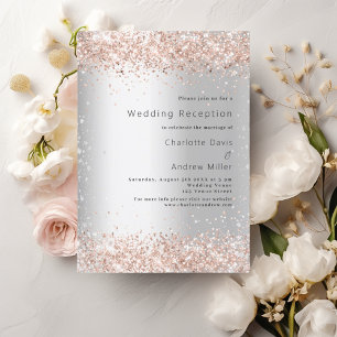 Hochzeitsempfang Silberne Rose Einladung