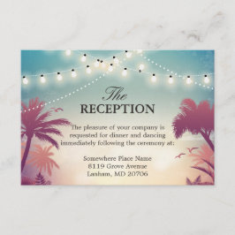 Hochzeitsempfang Sommersaitenleuchten Palmenbaum Begleitkarte
