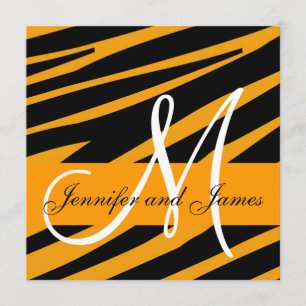 Hochzeitsempfang Tiger Druckorange Einladung