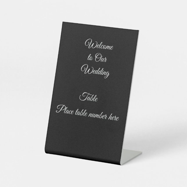 Hochzeitsempfang-Tischnummer Sockelschild (Vorderseite)