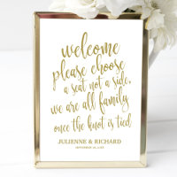 Hochzeitsempfang Wählen Sie ein Gold Glitzer Sign