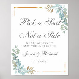 Hochzeitsempfang Wählen Sie einen Platz, kein Side Poster
