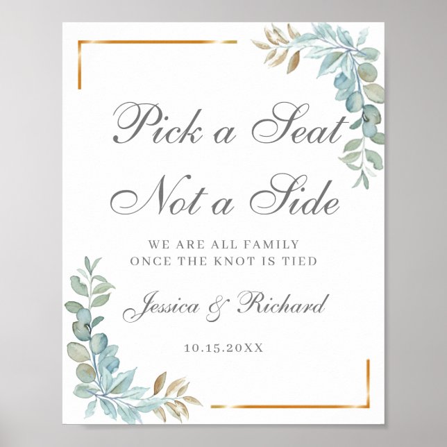 Hochzeitsempfang Wählen Sie einen Platz, kein Side Poster (Vorne)