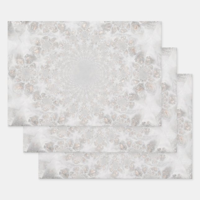 Hochzeitsempfang Weißes Silver Gold Einfaches Eleg Geschenkpapier Set (Set)