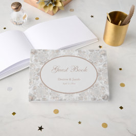 Hochzeitsempfang White Gold Silver Einfaches Elega Gästebuch