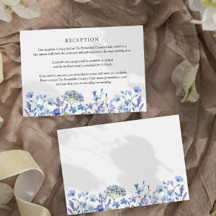 Hochzeitsempfang Wildblume Periwinkle Floral Begleitkarte