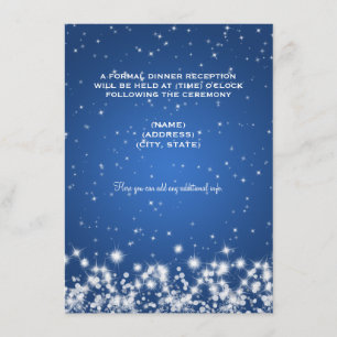 Hochzeitsempfang Winter Sparkle Blau Einladung