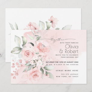 Hochzeitsempfang   Wispy Pink Hütte Rose Einladung