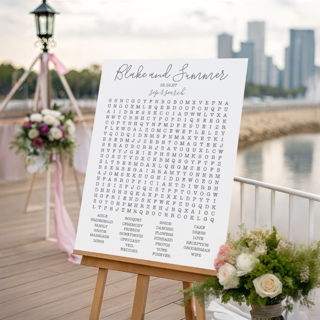 Hochzeitsempfang Word Search Game, Custom Game Einladung (Von Creator hochgeladen)