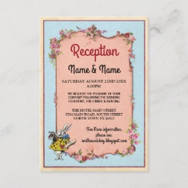 Hochzeitsempfang Wunderland Blume Kaninchen Begleitkarte