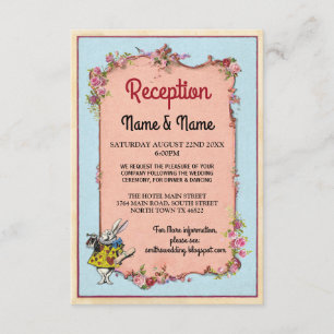 Hochzeitsempfang Wunderland Blumenhase Begleitkarte