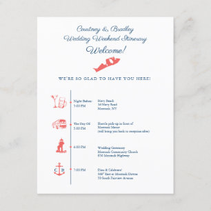 Hochzeitsempfang Zeitplan Montauk NY Begleitkarte