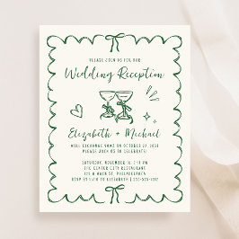 Hochzeitsempfangs-Einladung mit welligem Rahmen im
