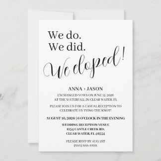 Hochzeitsempfangs-Einladungen für Elopements Einladung