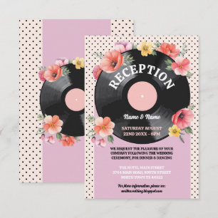 Hochzeitsempfangs-Musik-Schallplatte Hochzeitsflor Begleitkarte