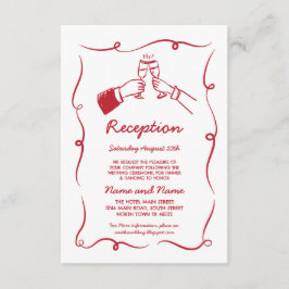 Hochzeitsempfangshandgezeichnet Illustrierten Whim Begleitkarte