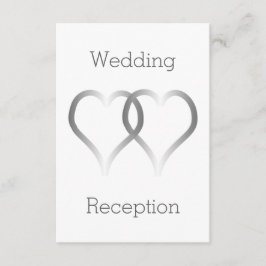 Hochzeitsempfangskarte Silberherz Begleitkarte