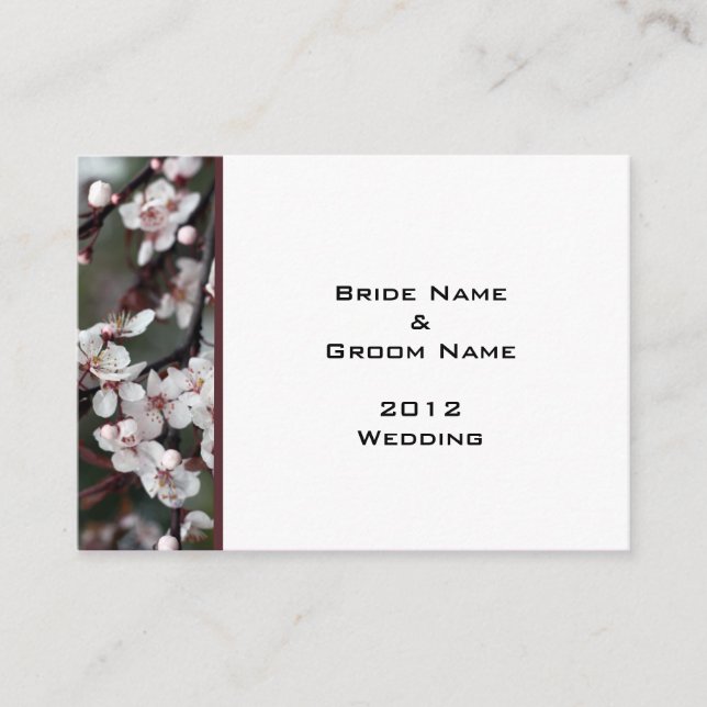 Hochzeitsempfangskarten. Begleitkarte (Vorderseite)