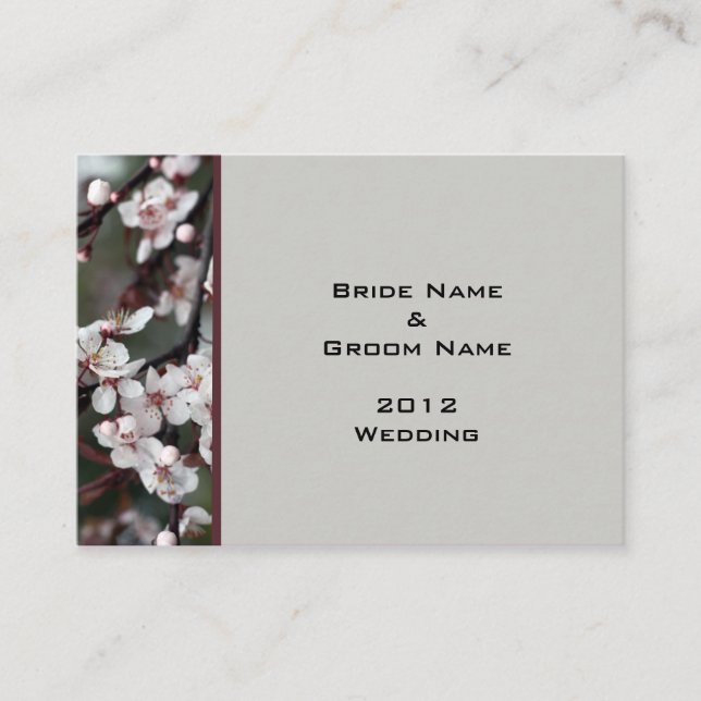 Hochzeitsempfangskarten. Begleitkarte (Vorderseite)