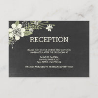 Hochzeitsempfangskarten mit Tafel-Blumen