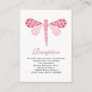 Hochzeitsempfangskarten Rosa und Weiße Libelle Begleitkarte