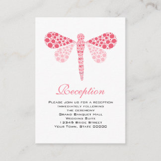 Hochzeitsempfangskarten Rosa und Weiße Libelle Begleitkarte