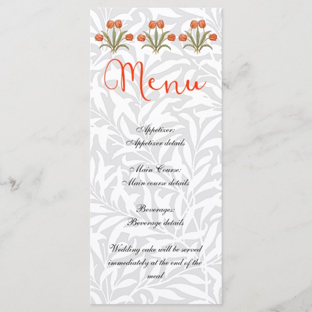 Hochzeitsempfangsmenü Menükarte (Vorderseite)