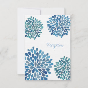 Hochzeitsempfehlung Blue Watercolor Dahlias Einladung