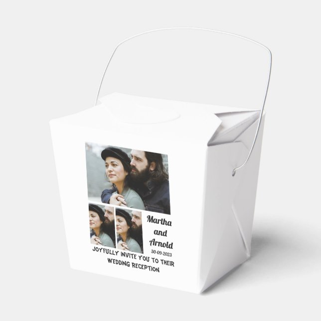Hochzeitsempfehlung custom 3 Foto Collage Geschenkschachtel (Vorderseite)