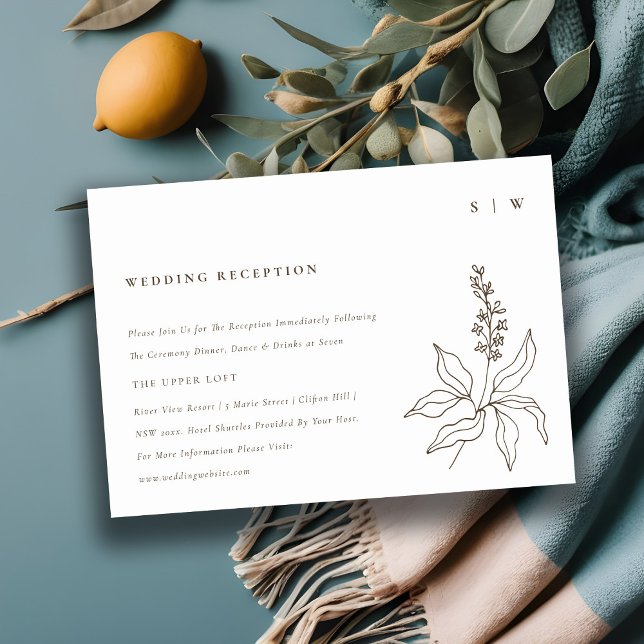 Hochzeitsempfehlung für Botanische Blumenkizze Begleitkarte (Von Creator hochgeladen)