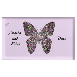 Hochzeitsempfehlung für Butterfly Pastel Mosaic Platzkartenhalter