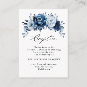 Hochzeitsempfehlung für dusty Blue Slate Navy Begleitkarte