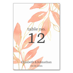 Hochzeitsempfehlung für Golden Peach Tischnummer