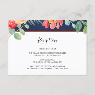 Hochzeitsempfehlung für Korallenflora Begleitkarte