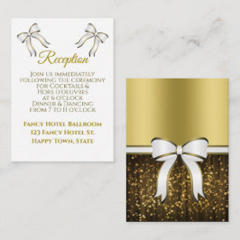 Hochzeitsempfehlung für White & Gold Ribbon Begleitkarte