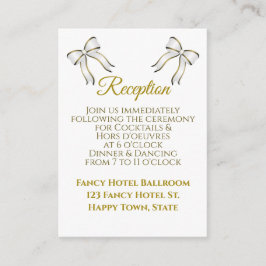 Hochzeitsempfehlung für White & Gold Ribbon Begleitkarte