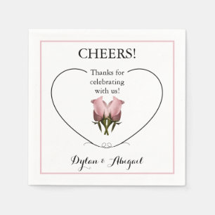Hochzeitsempfehlung Standard Napkins mit Rose Serviette
