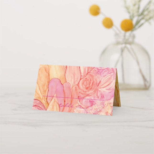 Hochzeitsempfehlung Zelt-Karte Frische Blume Platzkarte (Vorderseite)