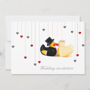 Hochzeitsenten 3 und zwei Herzen Hochzeitseinladun Einladung
