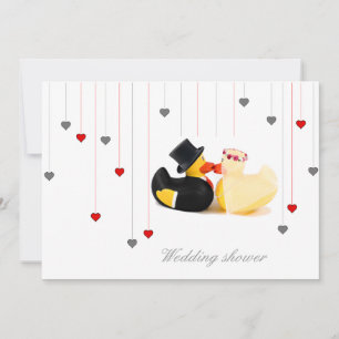 Hochzeitsenten 4 und 2 Herzen Einladung zur Hochze